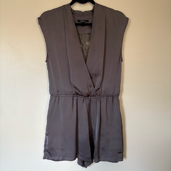 Pepe Jeans Pants - Pepe Jeans Gray Lace Romper Size Medium